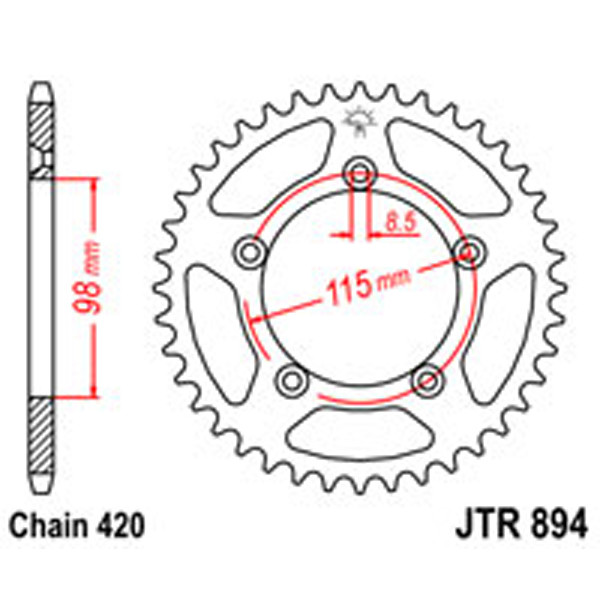 JT JT Rear Sprockets R/W 894-48 Husqvarna/KTM